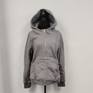 Trendy Queen Classic Gray Women's Zip-Up Hoodie, Sz Medium